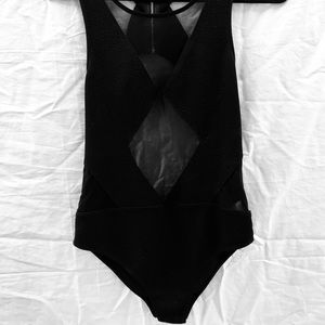 SIGNATURE Shear Black Bodysuit